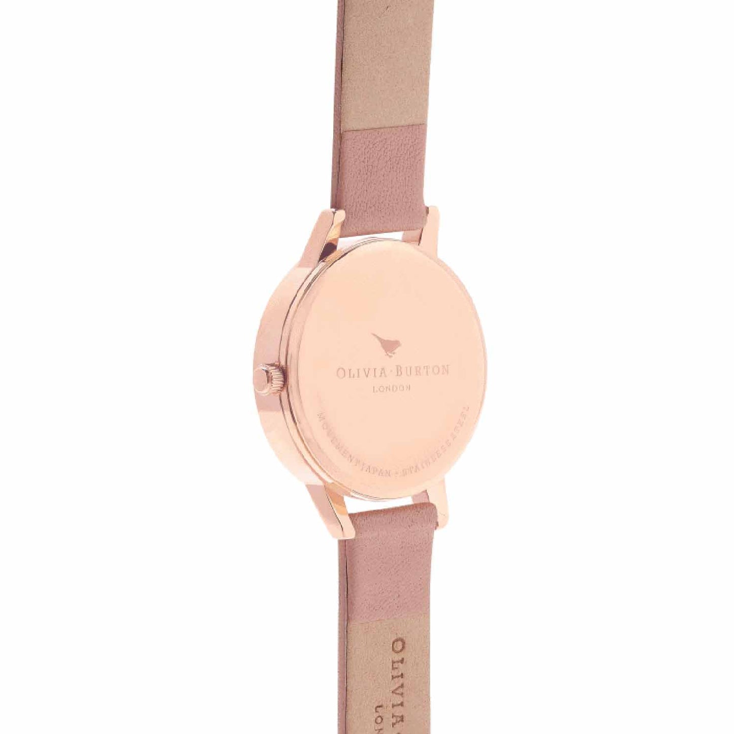 Reloj minimalista Olivia Burton correa de cuero rosa de mujer