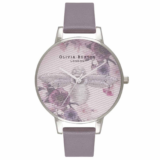 Reloj tendencia Olivia Burton con esfera con flores y abeja bordada de mujer