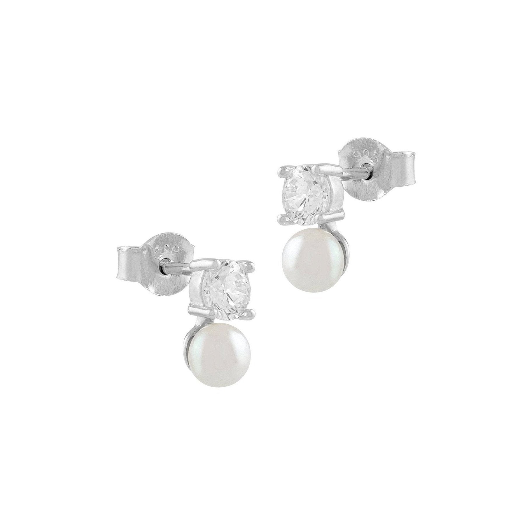 Pendientes de plata con citconita y perla