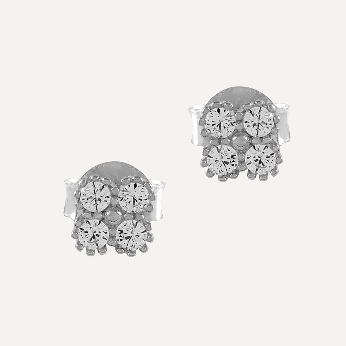 Pendientes Flor de Plata con Circonitas